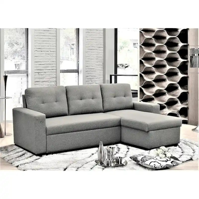 US Pride Furniture 79.92 inch Convertible L-Shaped Sectional Sleeper Sofa Bed Stylish Apartment Furniture-4