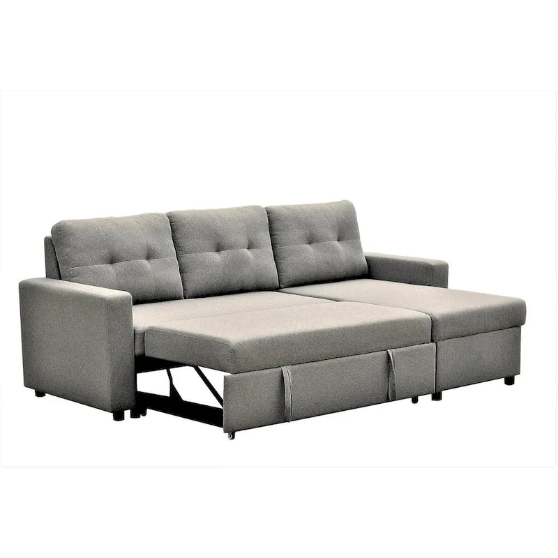 US Pride Furniture 79.92 inch Convertible L-Shaped Sectional Sleeper Sofa Bed Stylish Apartment Furniture-8