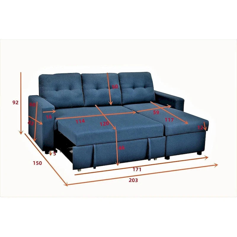 US Pride Furniture 79.92 inch Convertible L-Shaped Sectional Sleeper Sofa Bed Stylish Apartment Furniture-17
