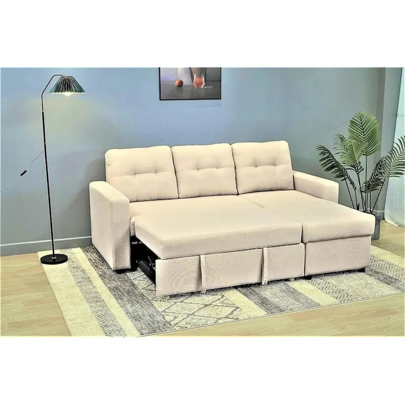 US Pride Furniture 79.92 inch Convertible L-Shaped Sectional Sleeper Sofa Bed Stylish Apartment Furniture-19