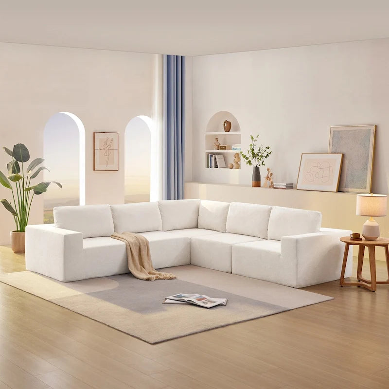 Modular L Shaped Sectional Sofa,Luxury Floor Couch Set,Upholstered Indoor Furniture,Foam-Filled Sleeper Sofa Bed-29