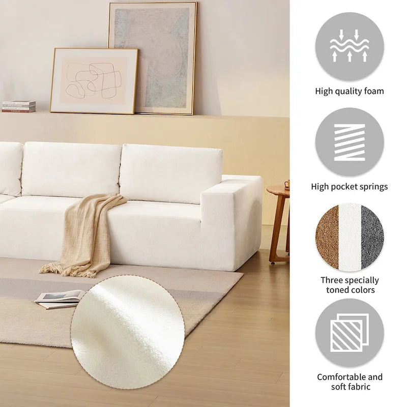 Modular L Shaped Sectional Sofa,Luxury Floor Couch Set,Upholstered Indoor Furniture,Foam-Filled Sleeper Sofa Bed-24