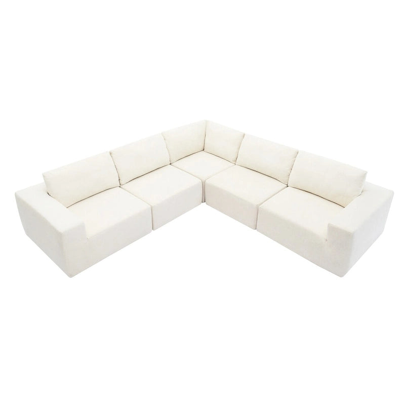 Modular L Shaped Sectional Sofa,Luxury Floor Couch Set,Upholstered Indoor Furniture,Foam-Filled Sleeper Sofa Bed-27