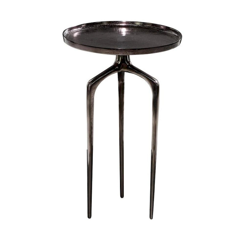 Modern Elegance Fine Line Metal Round Contemporary Accent End Table