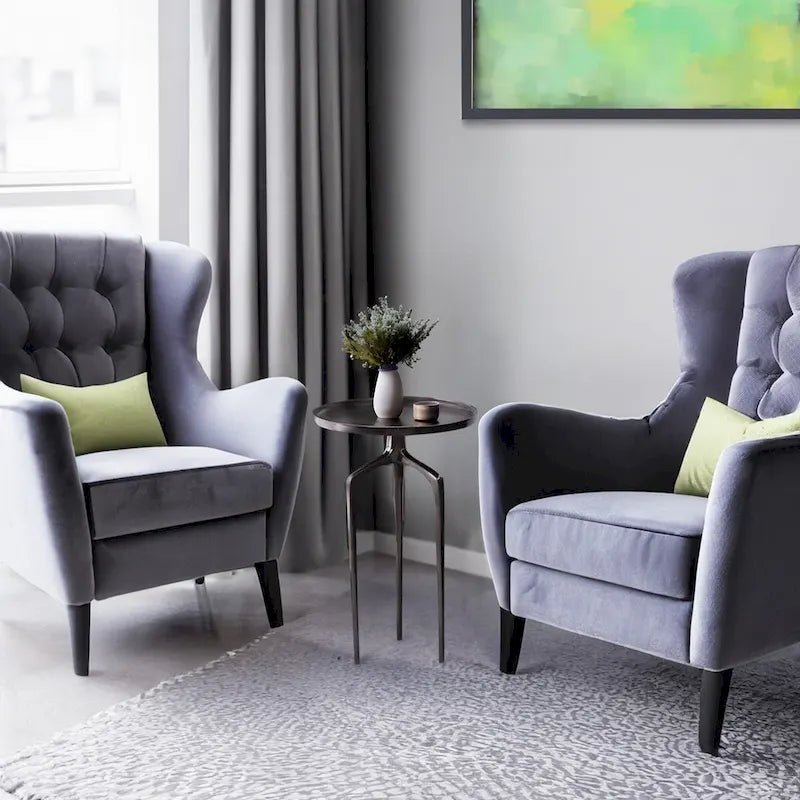 Modern Elegance Fine Line Metal Round Contemporary Accent End Table-4