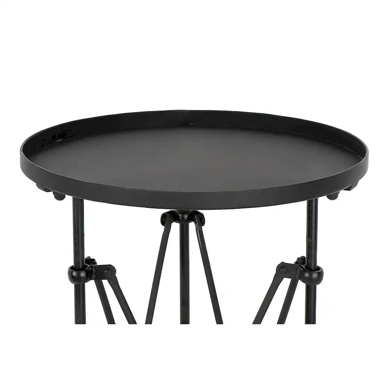 Round Metal Side Table with Claw Feet-6