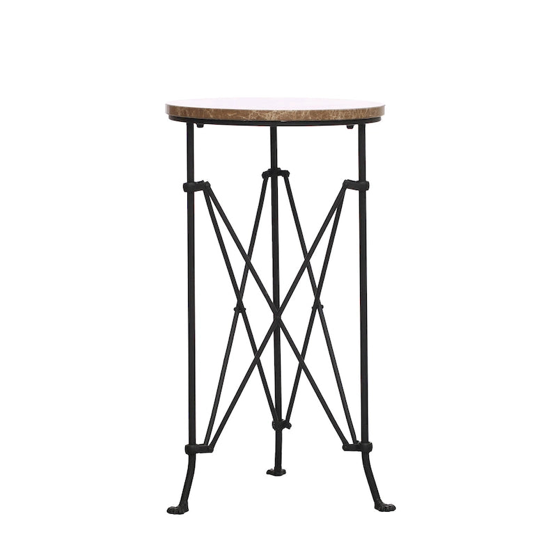 Round Metal Side Table with Claw Feet-7
