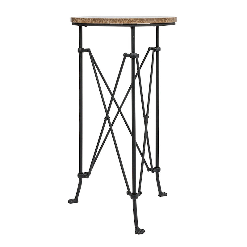 Round Metal Side Table with Claw Feet-11