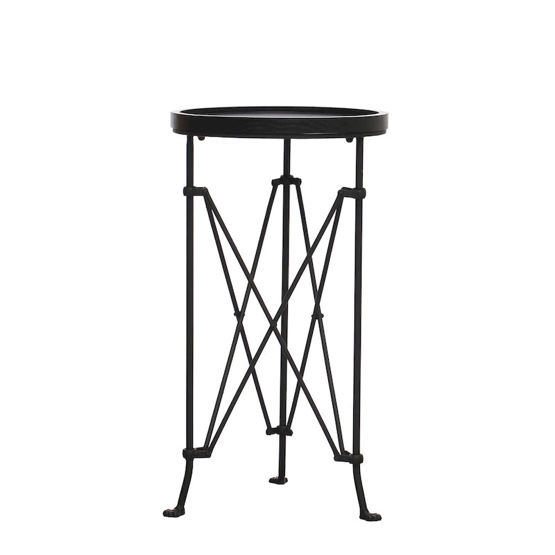 Round Metal Side Table with Claw Feet-16