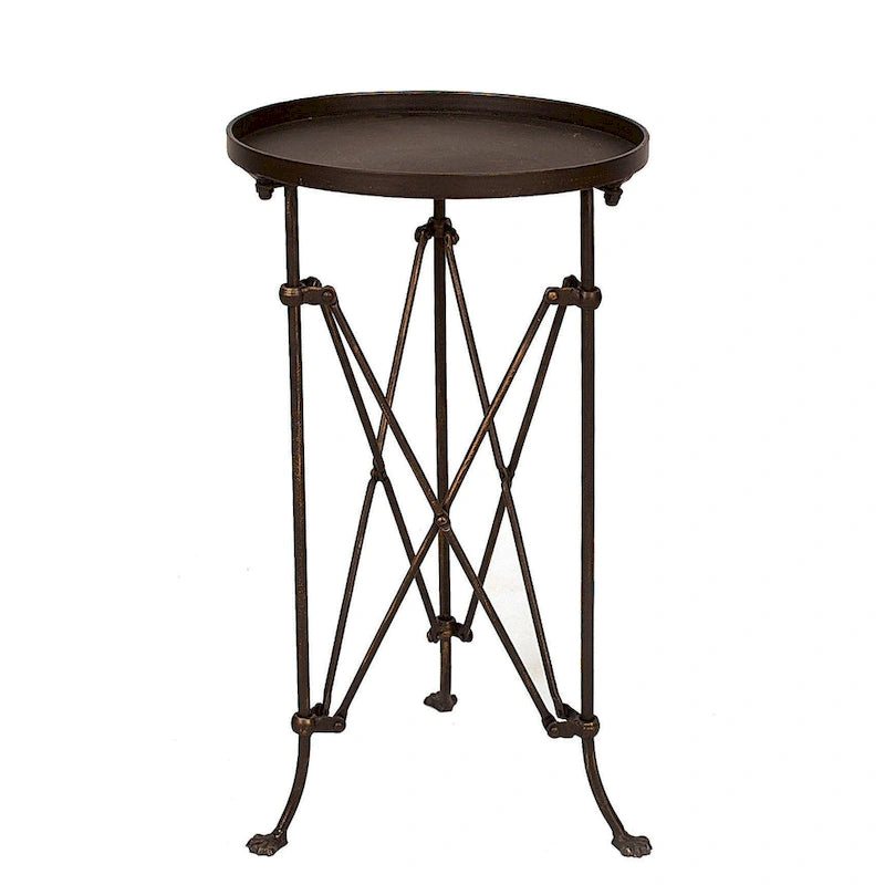 Round Metal Side Table with Claw Feet-23