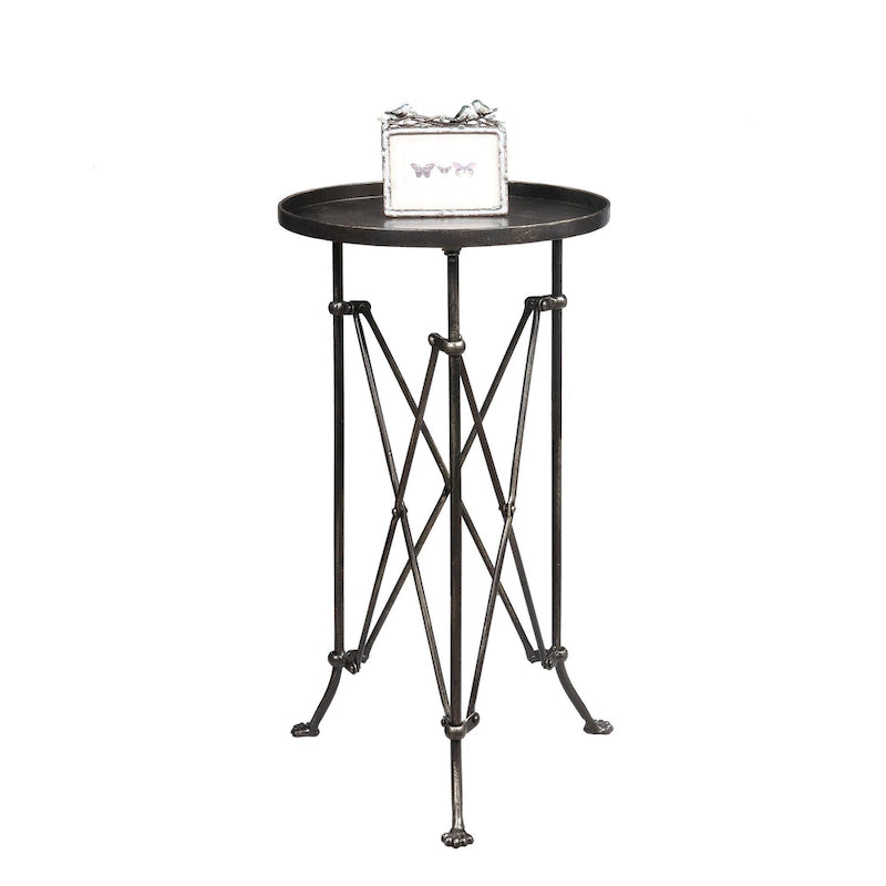 Round Metal Side Table with Claw Feet-26