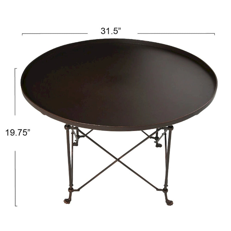 Round Metal Side Table with Claw Feet-29