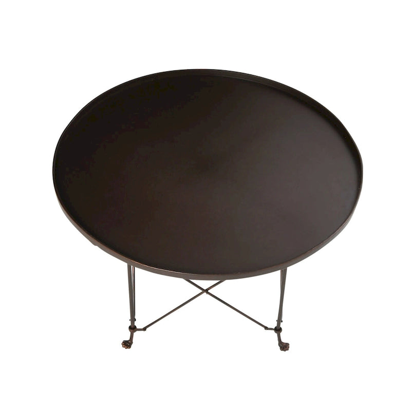 Round Metal Side Table with Claw Feet-30