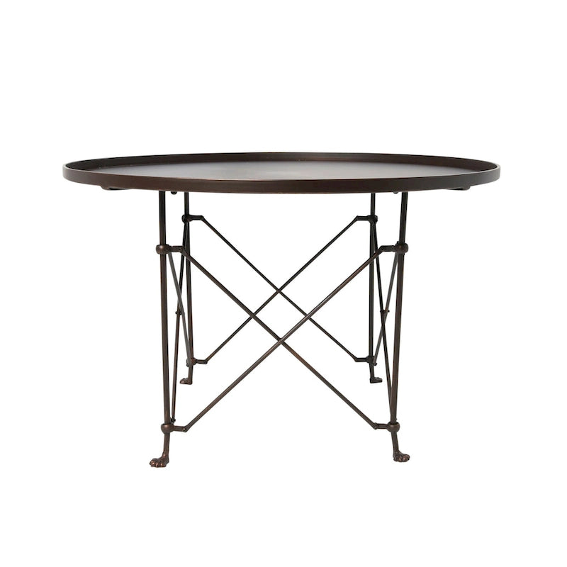 Round Metal Side Table with Claw Feet-32