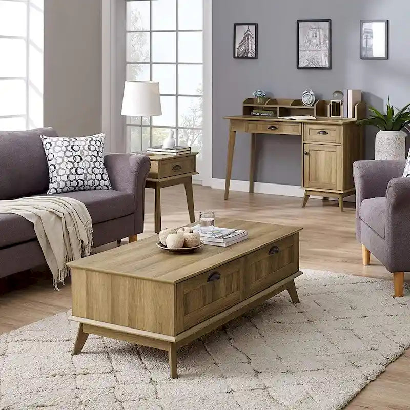 Caffoz Tall Side End Table with Fully Extended Drawer and USB Hub-5