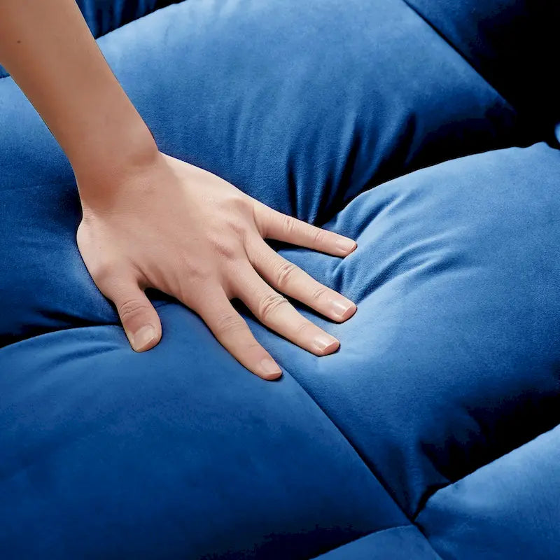 55.1-inch 3-in-1 convertible,modern velvet double sofa Futon sofa bed with adjustable back, storage bag and pillow-6