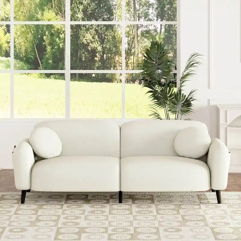 Modern Upholstered Sofa with Metal Base, Luxury Loveseat Sofa for Living Room, Reception-27