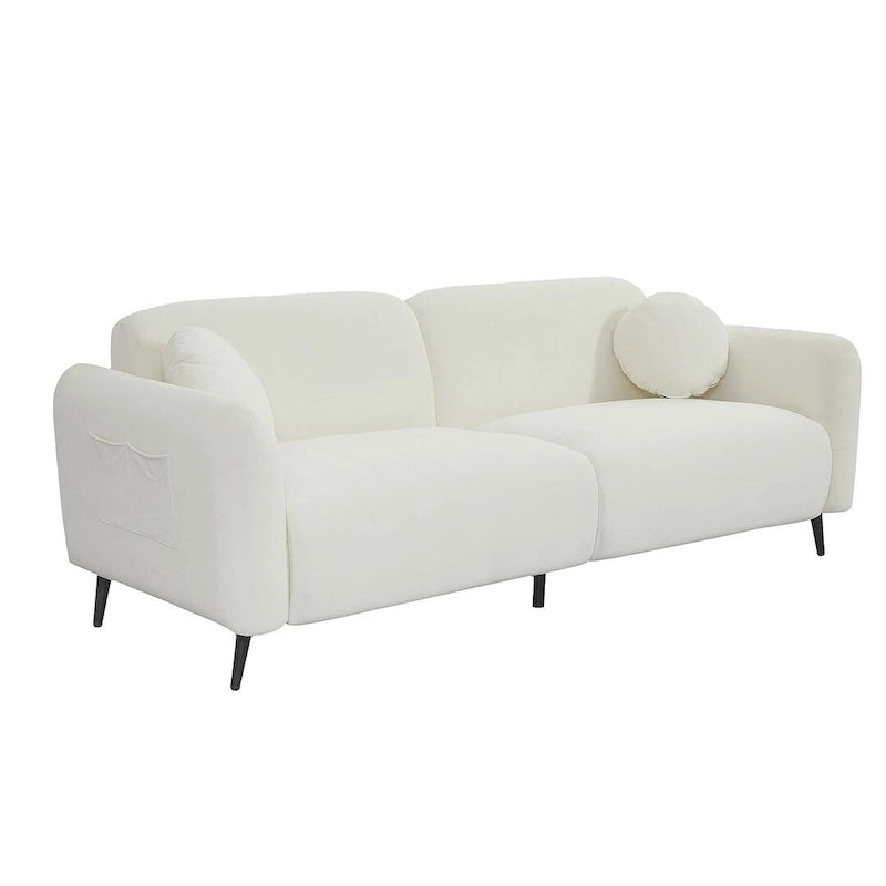 Modern Upholstered Sofa with Metal Base, Luxury Loveseat Sofa for Living Room, Reception-9
