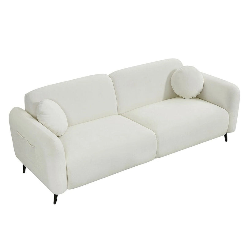 Modern Upholstered Sofa with Metal Base, Luxury Loveseat Sofa for Living Room, Reception-10