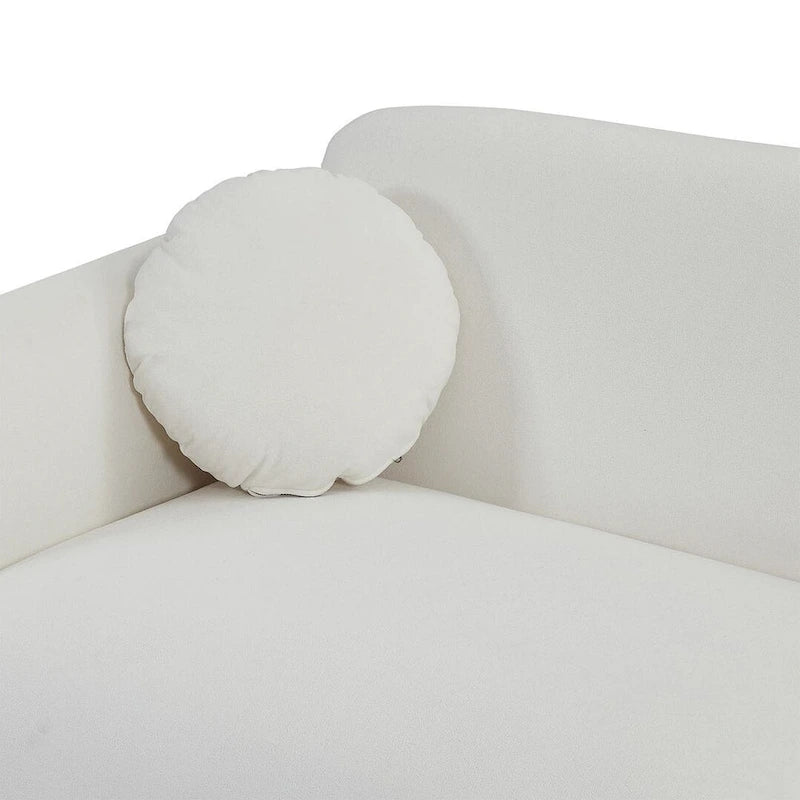 Modern Upholstered Sofa with Metal Base, Luxury Loveseat Sofa for Living Room, Reception-14