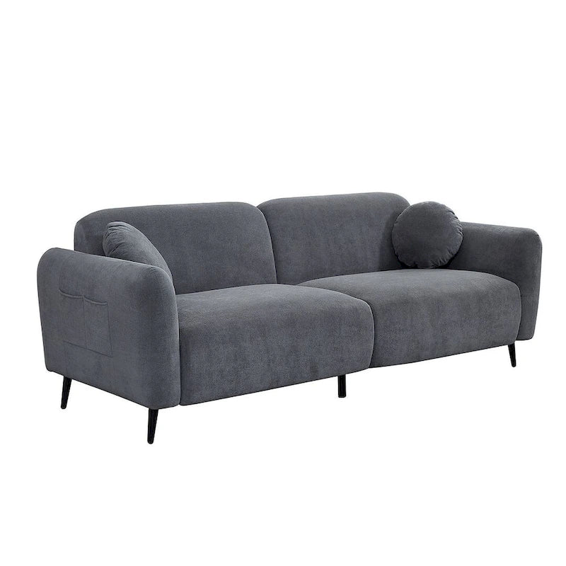 Modern Upholstered Sofa with Metal Base, Luxury Loveseat Sofa for Living Room, Reception-18