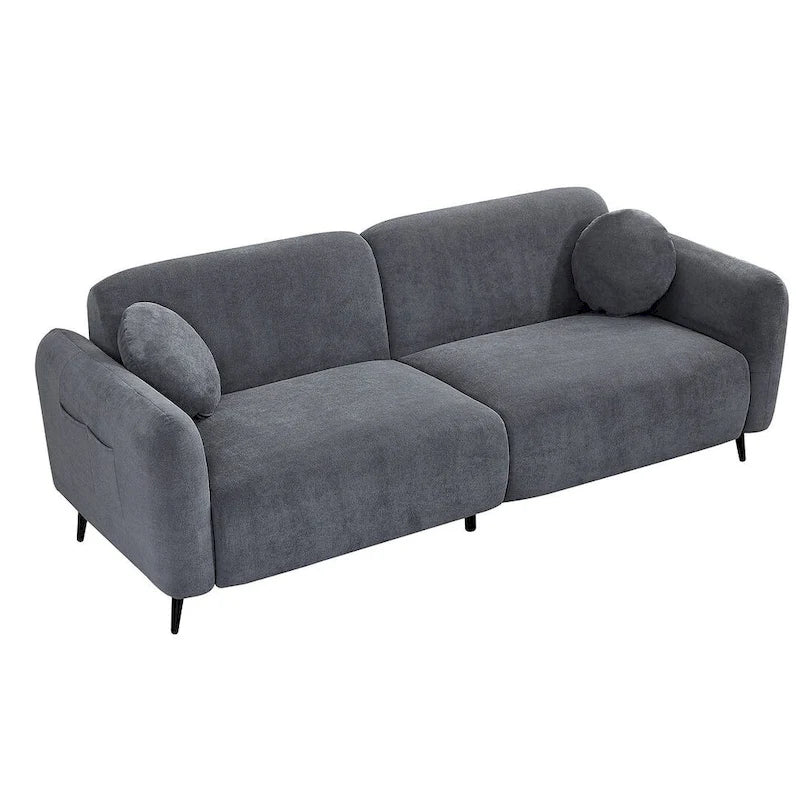 Modern Upholstered Sofa with Metal Base, Luxury Loveseat Sofa for Living Room, Reception-19