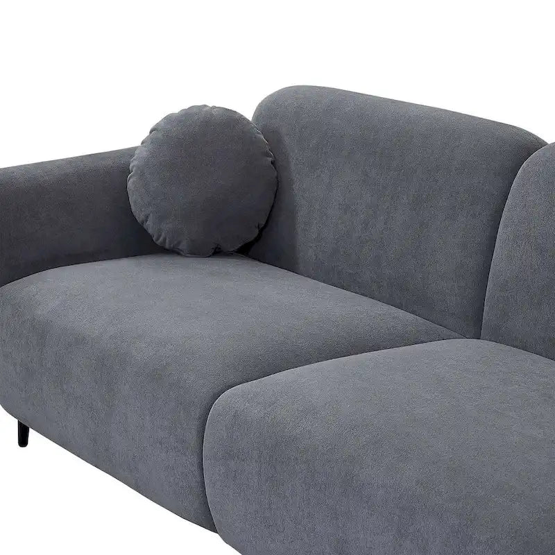 Modern Upholstered Sofa with Metal Base, Luxury Loveseat Sofa for Living Room, Reception-22