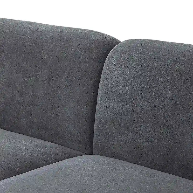 Modern Upholstered Sofa with Metal Base, Luxury Loveseat Sofa for Living Room, Reception-23
