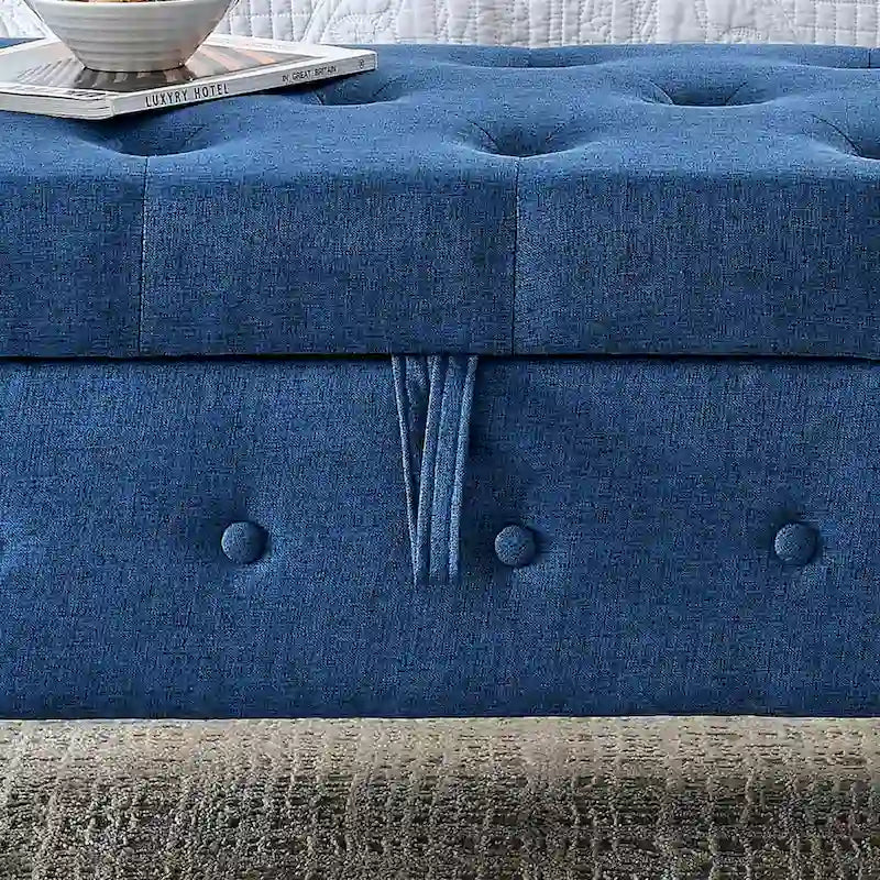62 Bedroom Tufted Button Storage Bench, Window Bench, Rolled Arm Design for Bedroom, Living Room-21