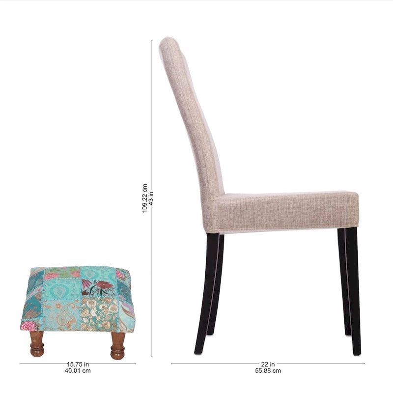 NOVICA Handmade Embellished ottoman Rajasthani Patchwork (India)-5