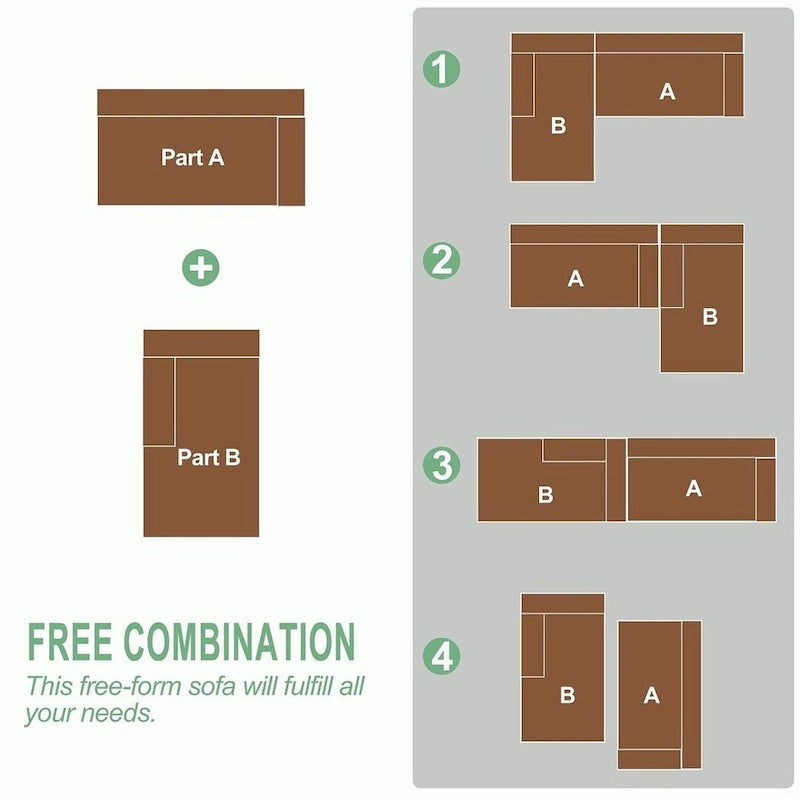 L-Shaped Chenille Sectional Sofa Modern Modular Cushion Back Couch Sofa With 6 Pillows for Living Room-5