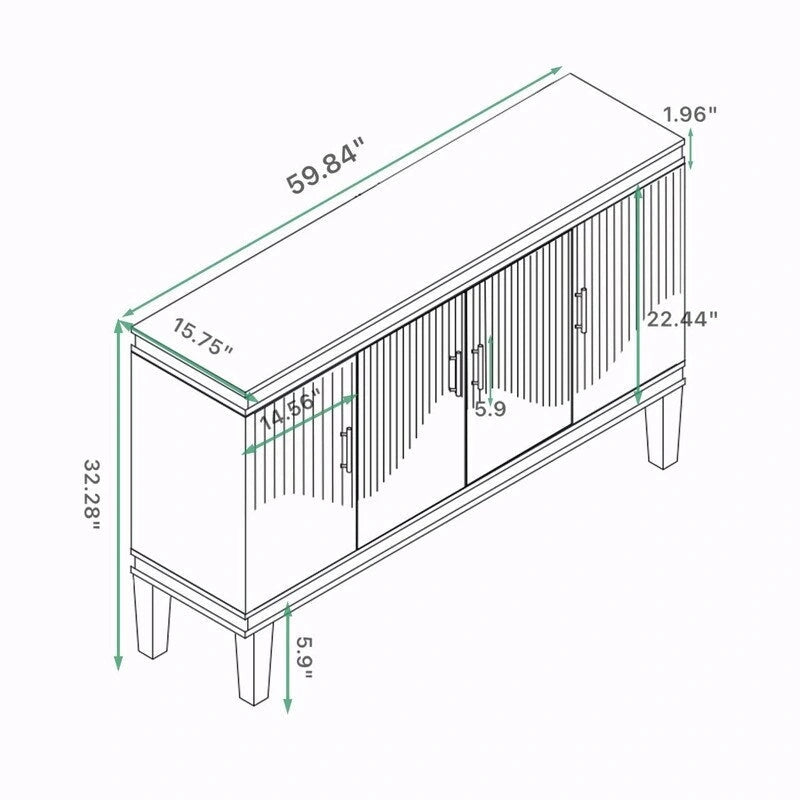 Large 4-Door Cabinet for Living Room, Kitchen, Bedroom, Hallway-24