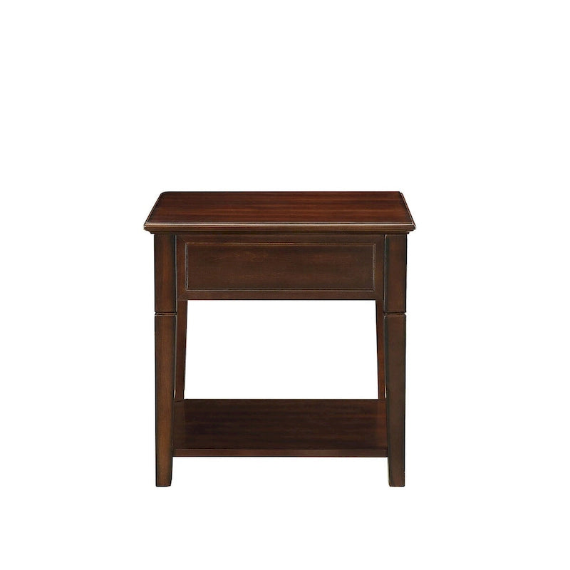 HomeRoots 24 Walnut Manufactured Wood Rectangular End Table With Drawer And Shelf - 22-5