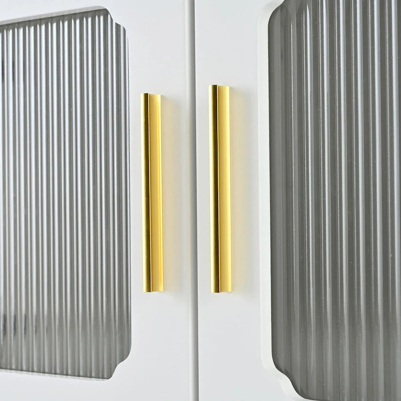 Retro TV Stand with Fluted Glass Doors for TVs Up to 78-19