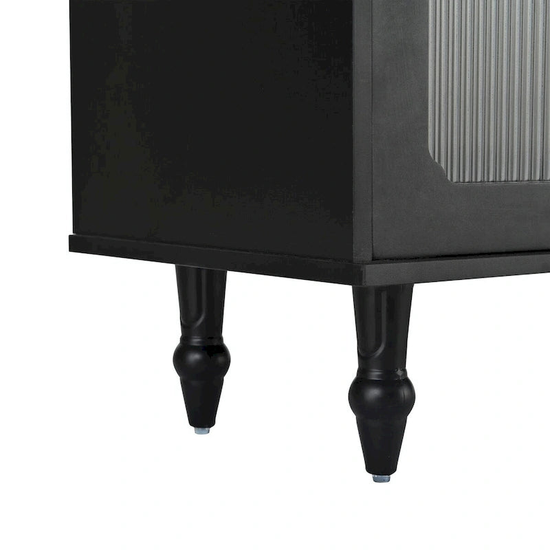 Retro TV Stand with Fluted Glass Doors for TVs Up to 78-29