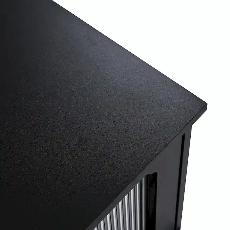 Retro TV Stand with Fluted Glass Doors for TVs Up to 78-30