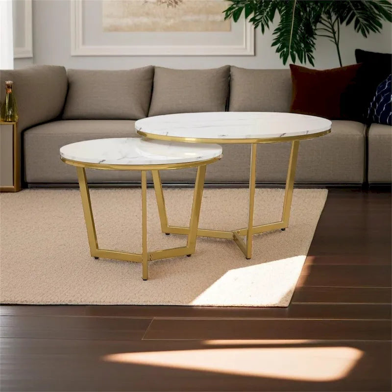Modern Round Nesting Coffee Table Set-11