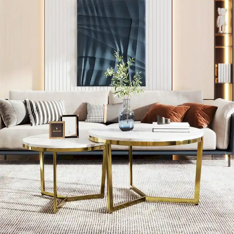Modern Round Nesting Coffee Table Set-2