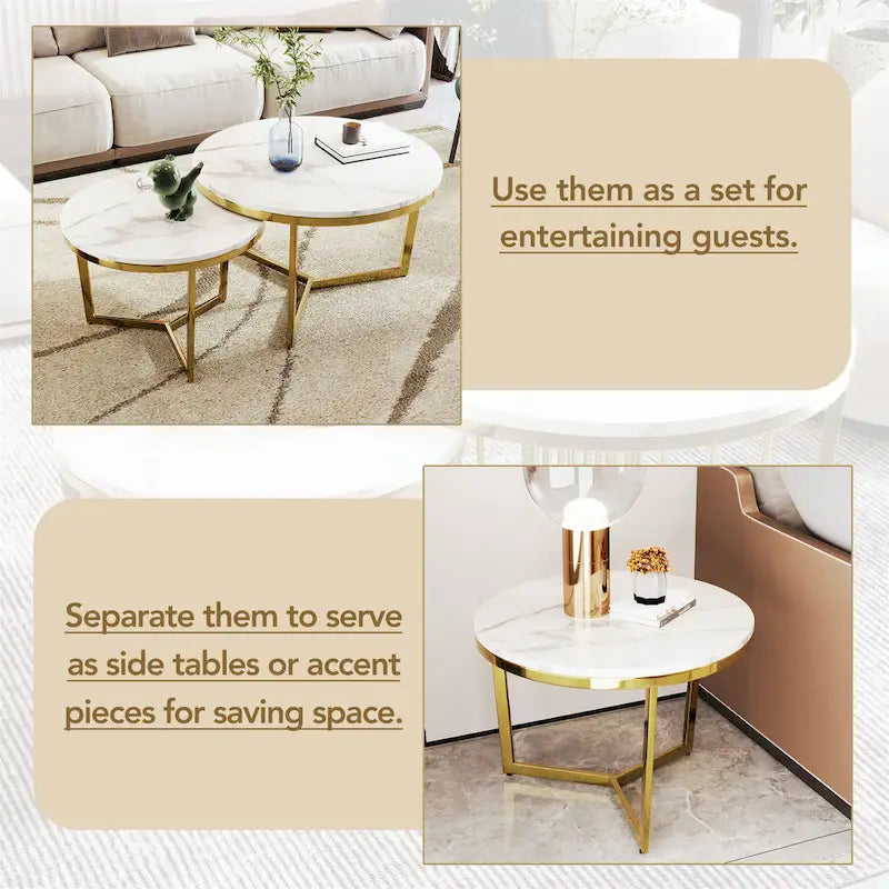 Modern Round Nesting Coffee Table Set-5