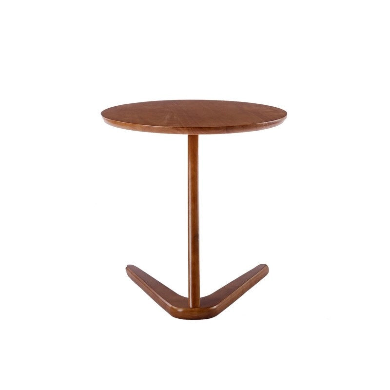 SEYNAR Modern Solid Wood Versatile Round Side Table or Small Accent Piece-3