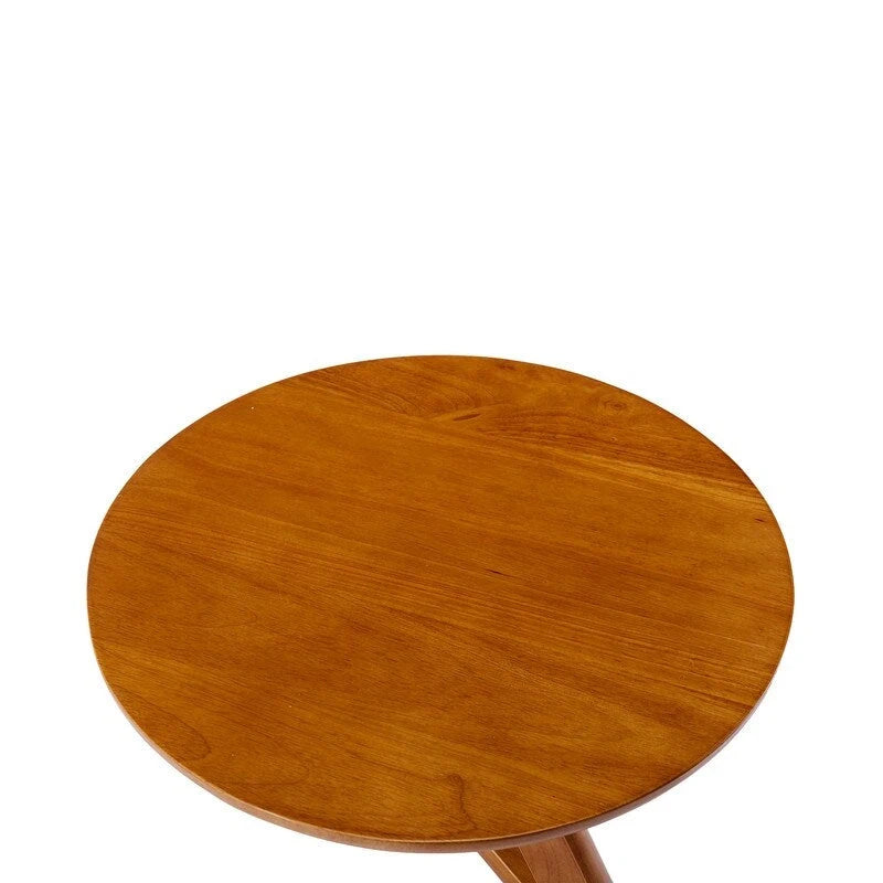 SEYNAR Modern Solid Wood Versatile Round Side Table or Small Accent Piece-8
