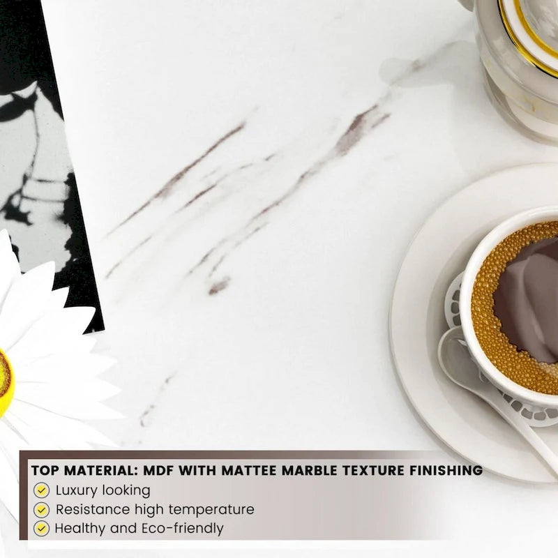 Mieres 39 Wide 2-Tier Faux Marble Top Coffee Table with Steel Frame-14