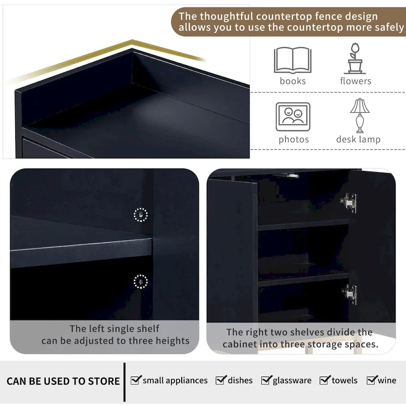 Kitchen Buffet Sideboard Coffee Bar Cabinet Accent Storage Cabinet Server Table-5