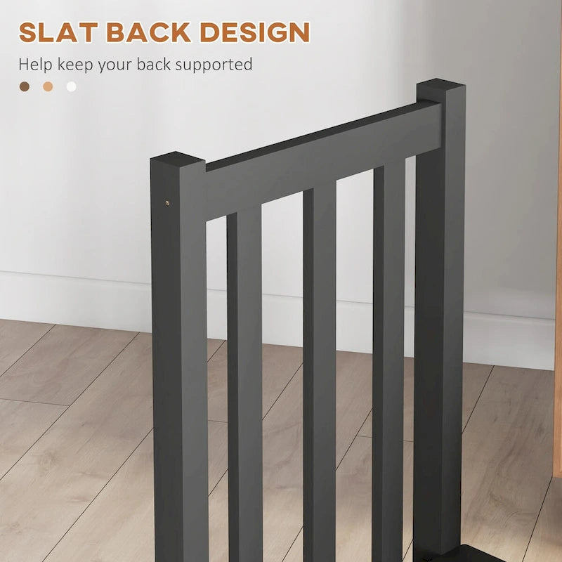 HOMCOM Dining Chairs, Set of 2 Farmhouse Kitchen & Dining Room Chairs with Slat Back, Pine Wood Seating for Living Room-4