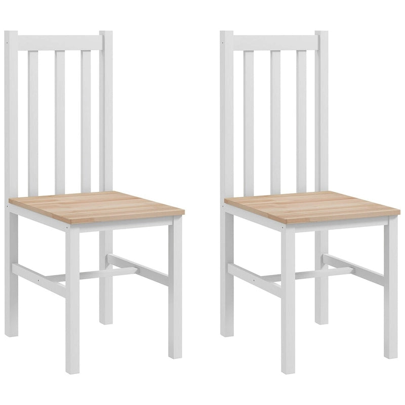 HOMCOM Dining Chairs, Set of 2 Farmhouse Kitchen & Dining Room Chairs with Slat Back, Pine Wood Seating for Living Room-11