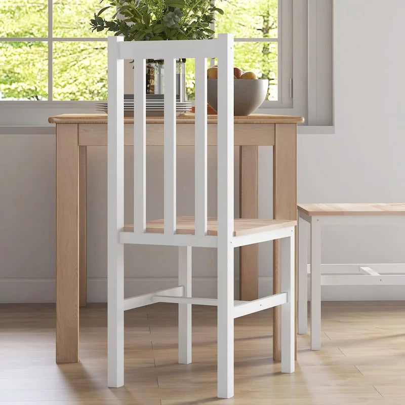 HOMCOM Dining Chairs, Set of 2 Farmhouse Kitchen & Dining Room Chairs with Slat Back, Pine Wood Seating for Living Room-16