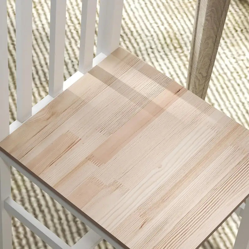 HOMCOM Dining Chairs, Set of 2 Farmhouse Kitchen & Dining Room Chairs with Slat Back, Pine Wood Seating for Living Room-18