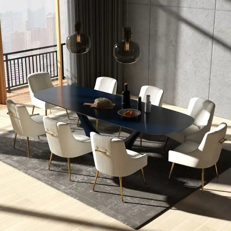 SEYNAR Modern Glam Velvet Dining Chair Set of 8 for Dining Room, Tufted Vanity Chair for Living Room (no table)-36