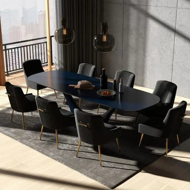 SEYNAR Modern Glam Velvet Dining Chair Set of 8 for Dining Room, Tufted Vanity Chair for Living Room (no table)-2