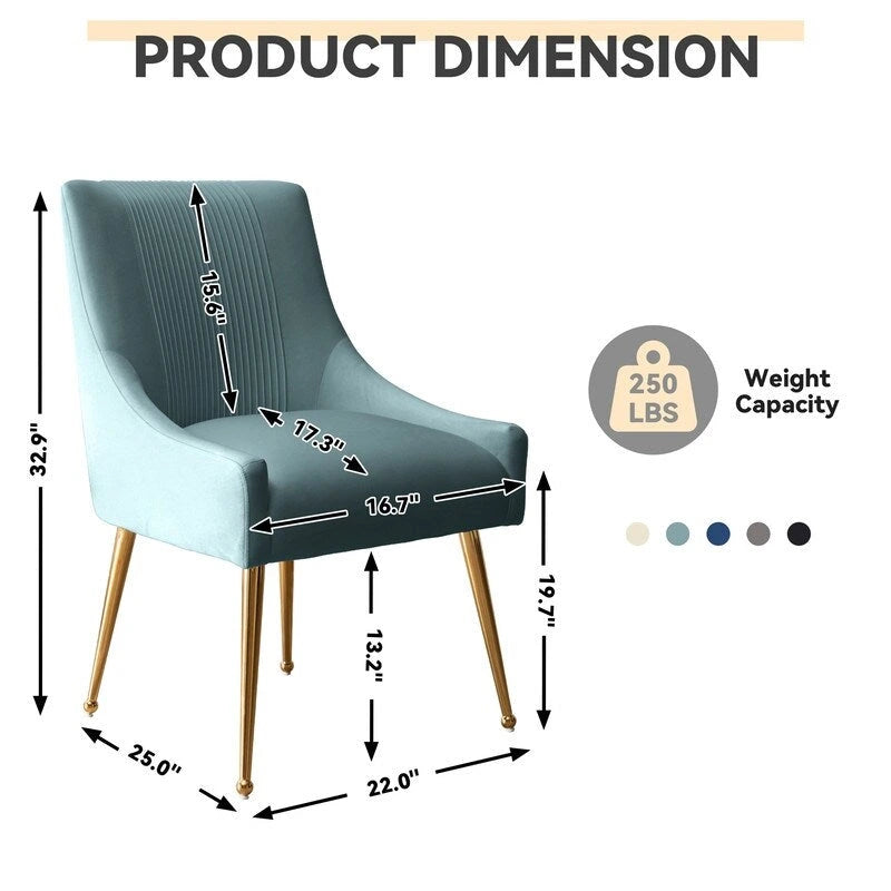 SEYNAR Modern Glam Velvet Dining Chair Set of 8 for Dining Room, Tufted Vanity Chair for Living Room (no table)-22